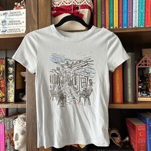 American Eagle Ribbed Greece Graphic Tee